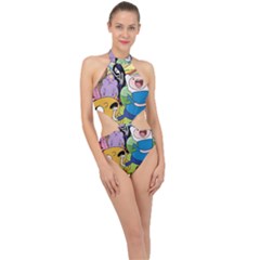 Adventure Time Finn  Jake Halter Side Cut Swimsuit