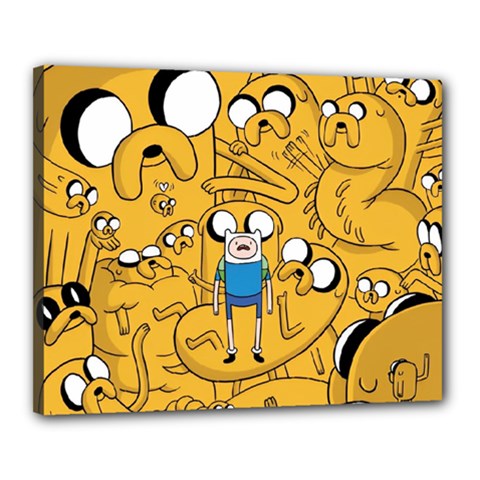 Adventure Time Finn Jake Cartoon Canvas 20  X 16  (stretched) by Bedest