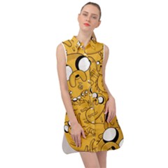 Adventure Time Finn Jake Cartoon Sleeveless Shirt Dress by Bedest