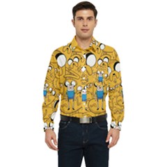 Adventure Time Finn Jake Cartoon Men s Long Sleeve Pocket Shirt 