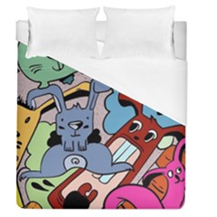 Graffiti Monster Street Theme Duvet Cover (queen Size) by Bedest