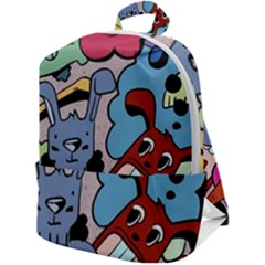 Graffiti Monster Street Theme Zip Up Backpack by Bedest