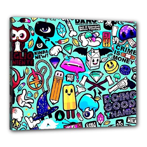 Graffiti Pop Art Crazy Retro Canvas 24  X 20  (stretched)