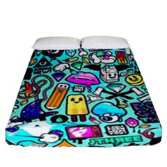 Graffiti Pop Art Crazy Retro Fitted Sheet (california King Size)