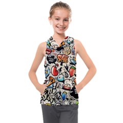 Art Book Gang Crazy Graffiti Supreme Work Kids  Sleeveless Hoodie