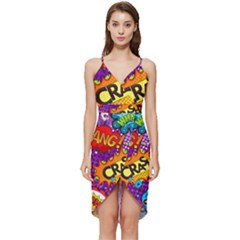 Crash Bang Adventure Time Art Boom Graffiti Wrap Frill Dress