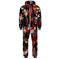 Graffiti Tatoo Skate Art Boom Hooded Jumpsuit (men) by Bedest