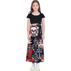 Graffiti Tatoo Skate Art Boom Kids  Flared Maxi Skirt by Bedest