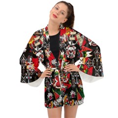 Graffiti Tatoo Skate Art Boom Long Sleeve Kimono by Bedest