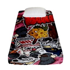 Stickerbomb Crazy Graffiti Graphite Monster Fitted Sheet (single Size) by Bedest