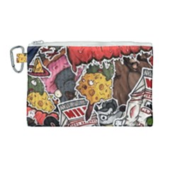 Stickerbomb Crazy Graffiti Graphite Monster Canvas Cosmetic Bag (large) by Bedest