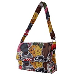 Stickerbomb Crazy Graffiti Graphite Monster Full Print Messenger Bag (s) by Bedest