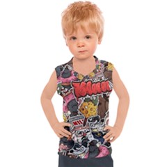 Stickerbomb Crazy Graffiti Graphite Monster Kids  Sport Tank Top