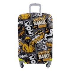 Boom Bang Art Crazy Drawing Graffiti Hello Retro Sayings Yellow Luggage Cover (small) by Bedest