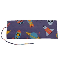 Space Seamless Patterns Roll Up Canvas Pencil Holder (s)