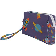 Space Seamless Patterns Wristlet Pouch Bag (small)