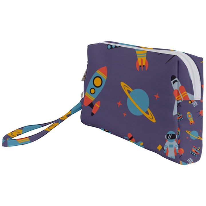 Space Seamless Patterns Wristlet Pouch Bag (Small)