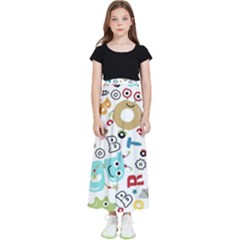 Seamless Pattern Vector With Funny Robots Cartoon Kids  Flared Maxi Skirt by Hannah976