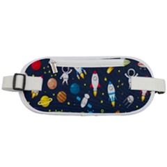 Big Set Cute Astronauts Space Planets Stars Aliens Rockets Ufo Constellations Satellite Moon Rover V Rounded Waist Pouch by Hannah976