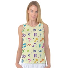 Seamless Pattern Musical Note Doodle Symbol Women s Basketball Tank Top by Hannah976