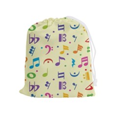 Seamless Pattern Musical Note Doodle Symbol Drawstring Pouch (xl)