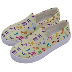 Seamless Pattern Musical Note Doodle Symbol Kids  Canvas Slip Ons by Hannah976