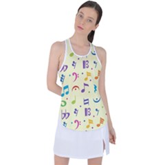 Seamless Pattern Musical Note Doodle Symbol Racer Back Mesh Tank Top by Hannah976