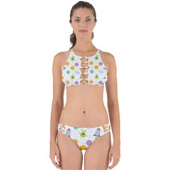 Seamless Pattern Cartoon Space Planets Isolated White Background Perfectly Cut Out Bikini Set