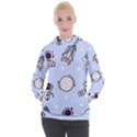Seamless Pattern With Space Theme Women s Hooded Pullover View1