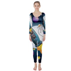 Spaceship Astronaut Space Long Sleeve Catsuit