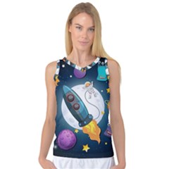 Spaceship Astronaut Space Women s Basketball Tank Top