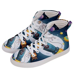 Spaceship Astronaut Space Women s Hi-top Skate Sneakers by Hannah976
