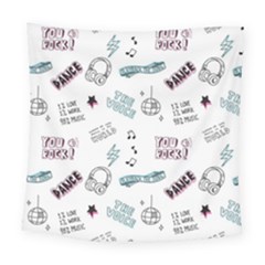 Music Themed Doodle Seamless Background Square Tapestry (large) by Hannah976