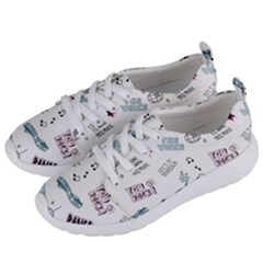 Music Themed Doodle Seamless Background Women s Lightweight Sports Shoes