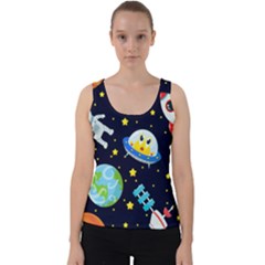 Space Seamless Pattern Illustration Velvet Tank Top