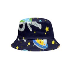 Space Seamless Pattern Illustration Inside Out Bucket Hat (Kids)