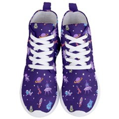 Space Seamless Pattern Women s Lightweight High Top Sneakers by Hannah976