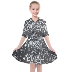 Vector Flat Space Design Background With Text Kids  All Frills Chiffon Dress by Hannah976