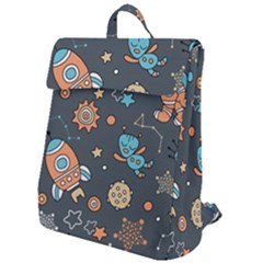 Space Seamless Pattern Art Flap Top Backpack