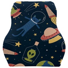 Seamless Pattern With Funny Aliens Cat Galaxy Car Seat Velour Cushion  by Hannah976