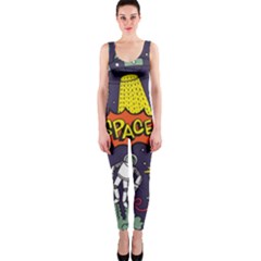 Vector Flat Space Design Background One Piece Catsuit