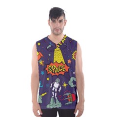 Vector Flat Space Design Background Men s Basketball Tank Top