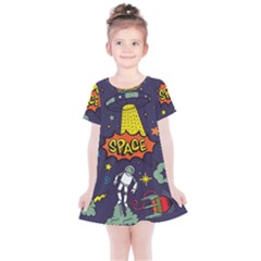 Vector Flat Space Design Background Kids  Simple Cotton Dress