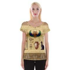 Egypt Horizontal Illustration Cap Sleeve Top