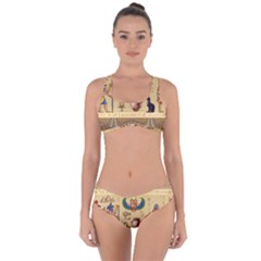 Egypt Horizontal Illustration Criss Cross Bikini Set by Hannah976