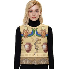 Egypt Horizontal Illustration Women s Button Up Puffer Vest by Hannah976