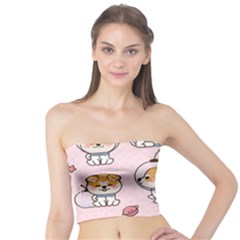 Set Kawaii Smile Japanese Dog Akita Inu Cartoon Tube Top