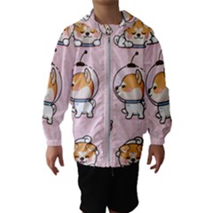 Set Kawaii Smile Japanese Dog Akita Inu Cartoon Kids  Hooded Windbreaker by Hannah976