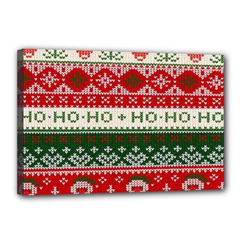 Ugly Sweater Merry Christmas  Canvas 18  X 12  (stretched)