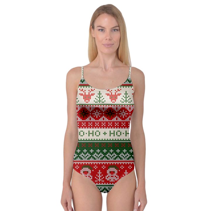 Ugly Sweater Merry Christmas  Camisole Leotard 